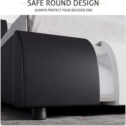 SHA CERLIN Modern Faux Leather King Bed Frame - Image 6