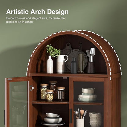 FiveWillowise 71" Tall Arched Cabinet - Image 4