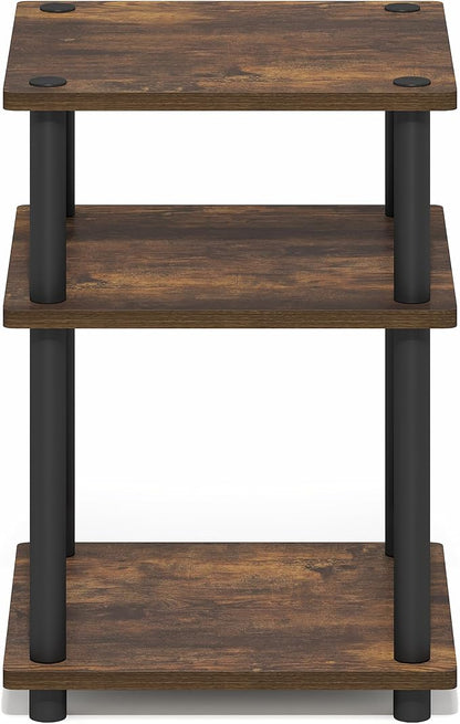 Furinno Turn-N-Tube Side Table, 3-Tier Square Modern End Table, Toolless Open - Image 7