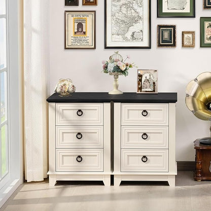 Joaxswe Farmhouse Night Stand Set of 2, Dresser - Image 5