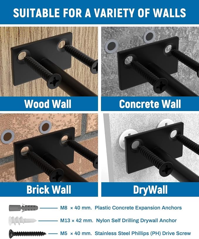 LEOPO 16-Pack 10 inch Floating Shelf Brackets, Hidden Shelf Bracket - Image 6