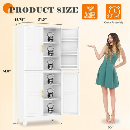 GAIOUS 74.8" Tall Metal Food Cabinet, Storage Cabinets - Image 2