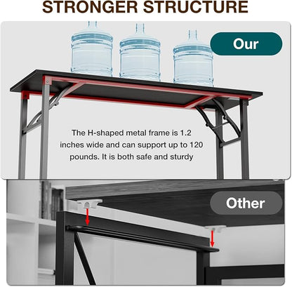TEMI Long Computer Desk Folding Table - Image 6
