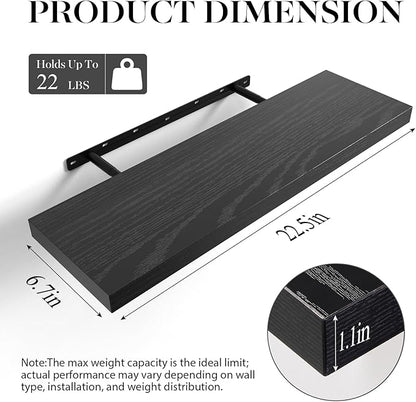 BAYKA Floating Shelves for Wall, 22.5 inches Black Wall Shelves for Bathroom - Image 3