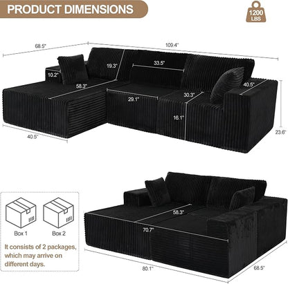 L Shaped Modular Boneless Sectional Couches - Image 3