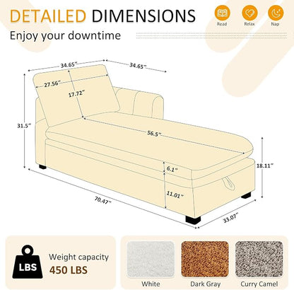 VANOMi 70.47'' Oversized Chaise Lounge Chair Indoor - Image 2