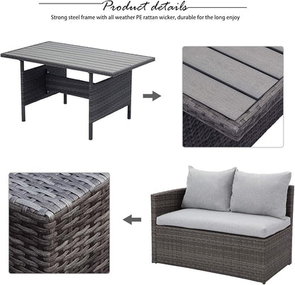 Wisteria Lane 7 Piece Patio Furniture Set, Wicker Patio Sectional - Image 3