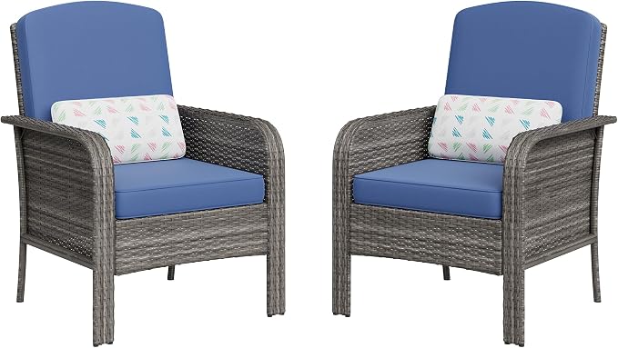 Garvee 2 Pieces Patio Furniture Set, Outdoor Wicker Chairs of 2, All Weather by Garvee