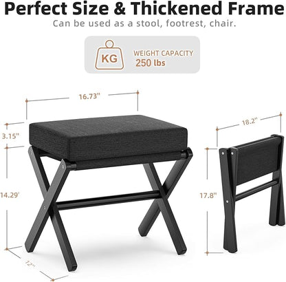 BAMBOOHOMIE Foldable Foot Stool Ottoman, Small Padded Foot Rest - Image 3