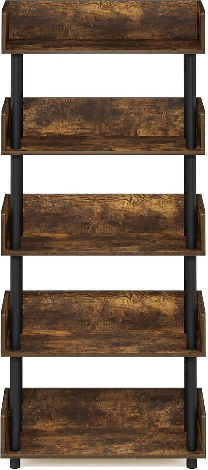 Furinno TURN-N-TUBE 5-Tier Display Shelf, Storage Shelves, Book Shelf, Open - Image 6