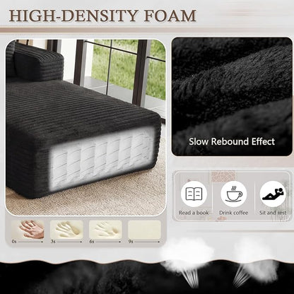 95" Cloud Sectional Couch U-Shaped Chaise - Image 3