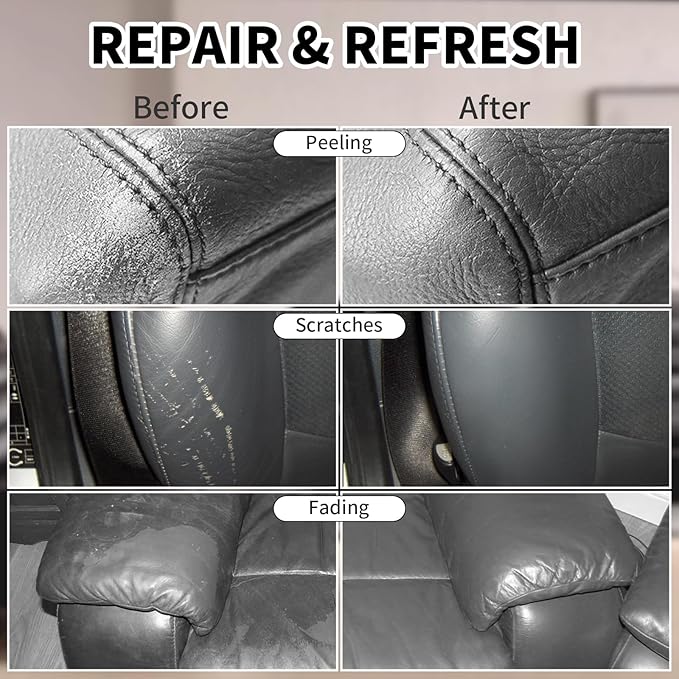 Leather Recoloring Balm, 8.5oz Leather Color Restorer, Dark Gray Leather Repair - Image 3