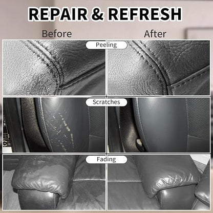 Leather Recoloring Balm, 8.5oz Leather Color Restorer, Dark Gray Leather Repair - Image 3