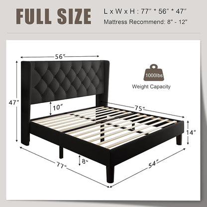 Einhomn Black Platform Bed Frame Full Size - Image 2