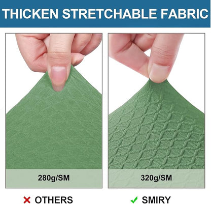 Smiry Waterproof Seat Covers for Dining Room Chairs Set of 4, Stretch Jacquard - Image 4