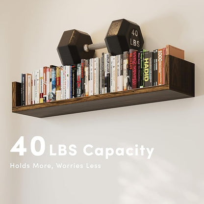 Wall Bookshelf, U Shaped Floating Bookshelf, Hanging Bookshelves - Image 4