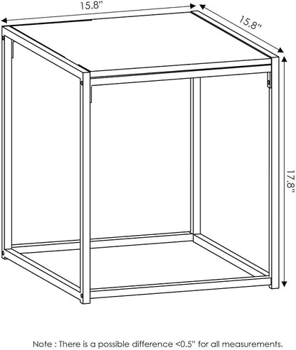 FURINNO Camnus Modern Living End Table, French Oak Grey, 15.75 in x 15.75 in x - Image 3