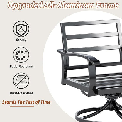 HOMREST Patio Furniture Sets 4 PCS Outdoor Metal Conversation Sets, 360 Degree - Image 8