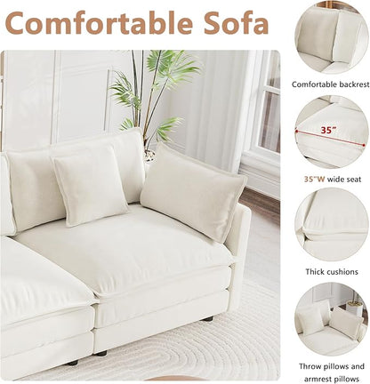 mikibama Modular Sectional Sofa, 111.5 Inch U Shaped Couch Set - Image 3