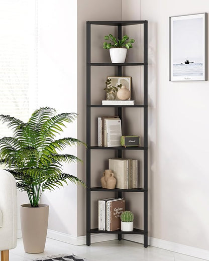 TUTOTAK Corner Shelf, 6-Tier Corner Bookshelf - Image 5