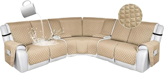HDCAXKJ 100% Waterproof Reclining Sectional Couch Covers L Shape Recliner Sofa by HDCAXKJ