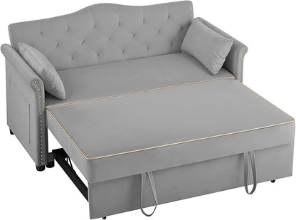 hansones 65'' 3-in-1 Folding Sofa Bed – Queen Size Pullout, Modern Chenille - Image 6