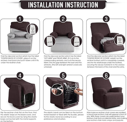 TAOCOCO Oversized Recliner Chair Covers, 1 Seater Streach Recliner Covers Soft - Image 6