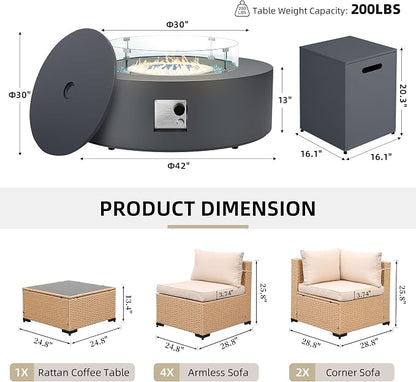 UPHA 9 Pieces Patio Furniture Sets, Wicker Outdoor Sectional Sofa Couch - Image 2