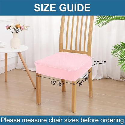 Smiry Waterproof Seat Covers for Dining Room Chairs Set of 8, Stretch Jacquard - Image 2