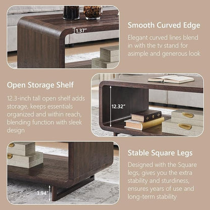 IFGET 48" Modern Coffee Table, 2-Tier Minimalist Center Table - Image 6