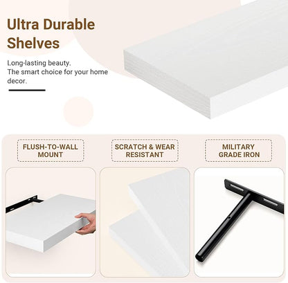 55 Inch Floating Shelves, 12 Inch Deep Floating Shelves - Image 5