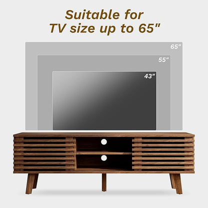 Furniway Living Room Table Sets of 2, Mid Century Coffee Table and TV Stand - Image 6