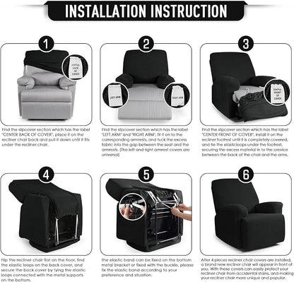 TAOCOCO Oversized Recliner Chair Covers, 1 Seater Streach Recliner Covers Soft - Image 6