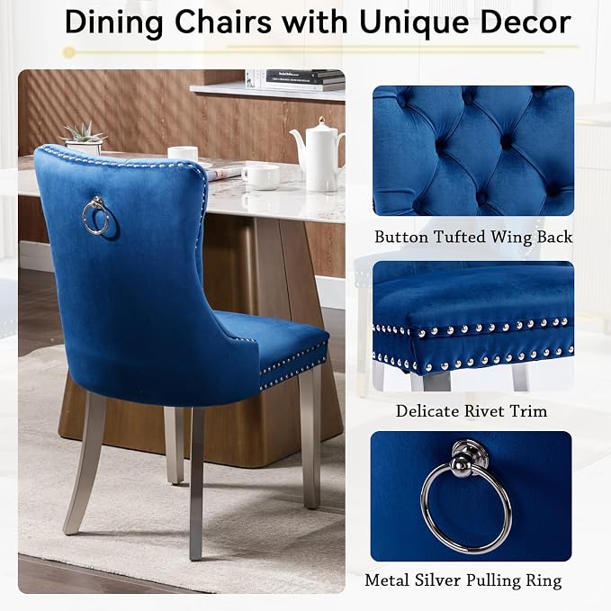 Henf 63"-79" Dining Table Set for 4, 5 Pieces Extendable Dining Table and 4 - Image 6