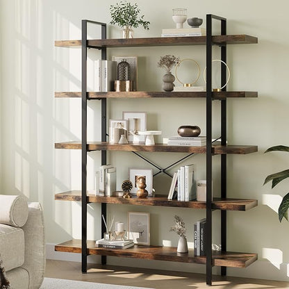 OtterOasis Heavy Duty 5-Tier Industrial Bookcase, 120lbs Shelf Capacity by OtterOasis