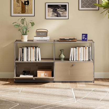 Modern Storage Cabinet Brown F Versatile Free-Standing Large Organizer - Image 2