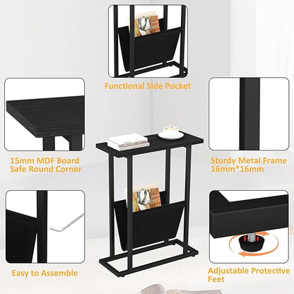Yusong Narrow Side Table for Small Spaces, Small End Table - Image 6