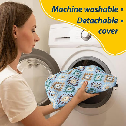 AAAAAcessories D-Shaped Chair Cushions, Machine-Washable Cover, Geometric Blue - Image 4