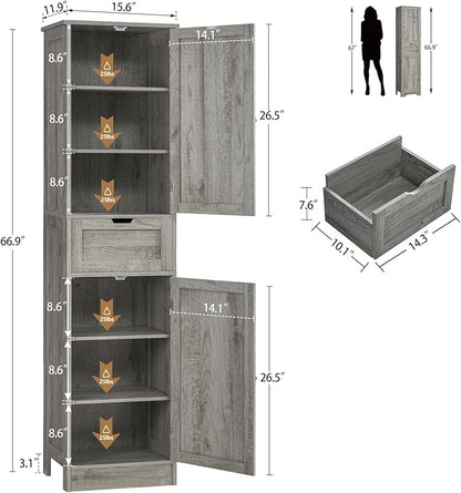 Iwell 67" Tall Bathroom Cabinet - Image 3