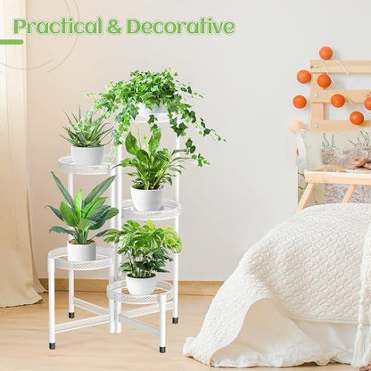 iDavosic.ly Plant Stand Indoor Outdoor, 5 Tier Corner Metal Flower Display - Image 8