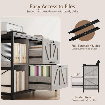 44" File Cabinet, Lateral Filing Cabinet - Image 6