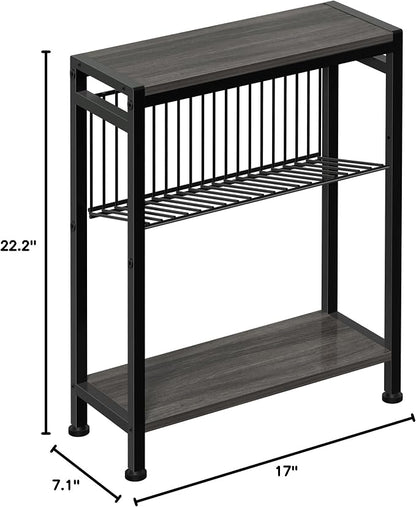 End Table for Small Space, 3-Tier Narrow Side Table - Image 3