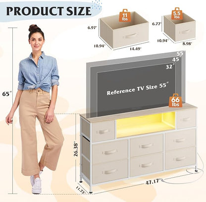 WLIVE Dresser TV Stand for 45, 55 inch TV, Entertainment Center - Image 2