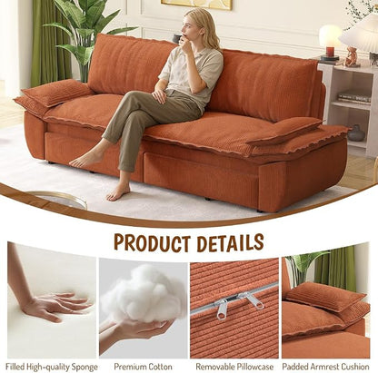 KEIKI 73.2" Pull Out Sleeper Sofa Bed Queen Size, 3-in-1 Convertible Couch - Image 4