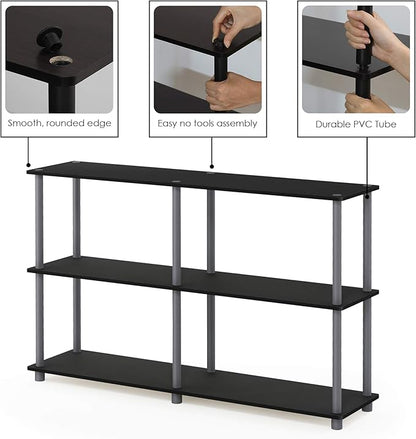 Furinno TURN-N-TUBE Storage Shelves, 3-Tier 47.4 Wide Book Shelf, Corner Shelf - Image 5