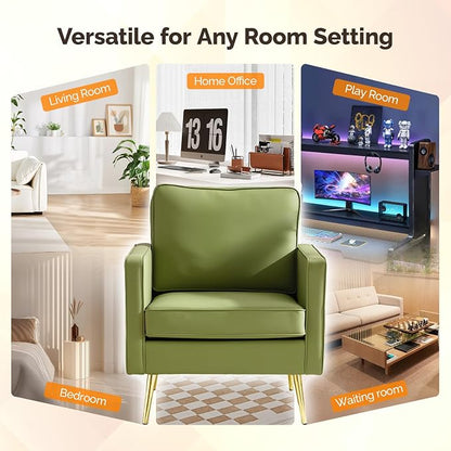 VINGLI Modern PU Leather Accent Chair, Single Sofa Chair - Image 8