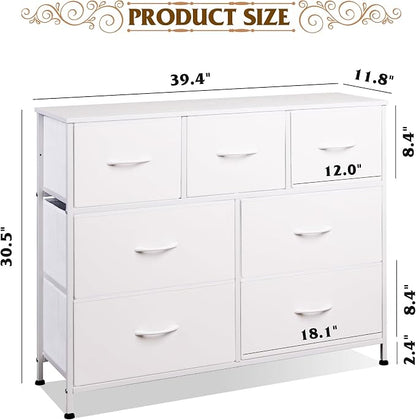 WLIVE 7 Drawer Dresser TV Stand, Dressers - Image 3