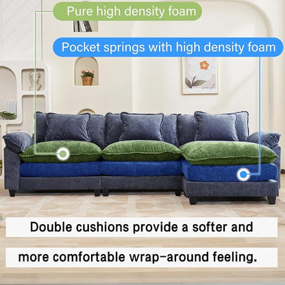 Oprisen 120" Modular Sectional Sofa, Comfy Cloud Couch Sectional Sofa - Image 3