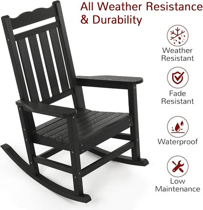 Stoog Patio Rocking Chair, All-Weather Porch Rocker, 400 lbs Weight Support - Image 5