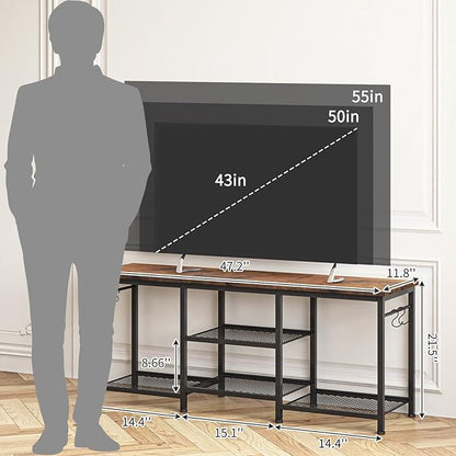 YGEOMER TV Stand for TVs Up to 55 Inch, Entertainment Center for Living Room - Image 2